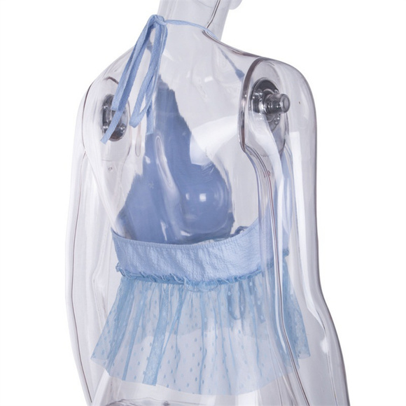 Baby Blue Ruffle Tie Top - Picture 3 of 8